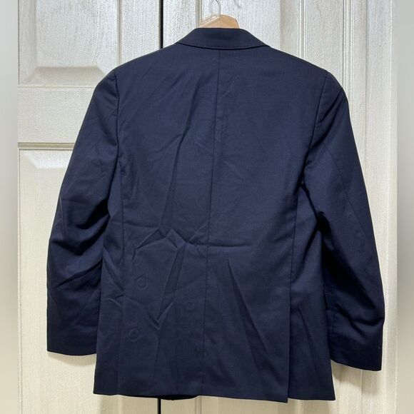 Hickey Freeman Boys 10H Navy Blue Wool Blazer Two Buttons Sport Coat - Picture 2 of 10